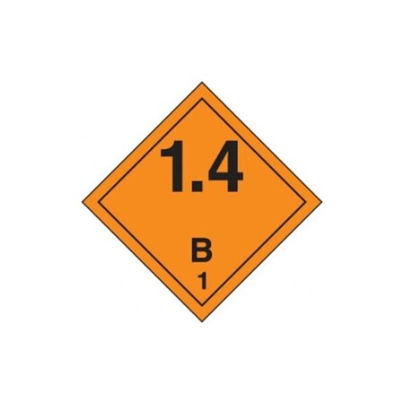 Accuform TDG PLACARD CLASS 1 273MM x 273MM TCP142VP50 TCP142VP50